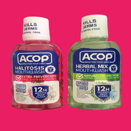 دهان‌ شویه آکوپ (Acop) مدل Halitosis حجم 300 میلی‌ لیتر و دهان‌ شویه آکوپ مدل Herbal Mix حجم 300 میلی‌ لیتر