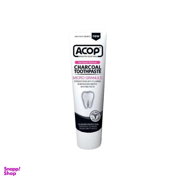 خمیر دندان آکوپ (Acop) مدل Charcoal حجم 90 میلی‌ لیتر