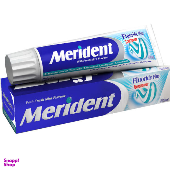 خمیر دندان سفید کننده مریدنت (Merident) سری Fluoride Plus مدل Mint مقدار 130گرم