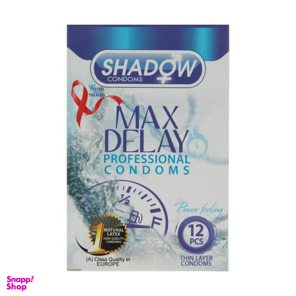 کاندوم شادو (Shadow) مدل Max Delay بسته 12 عددی