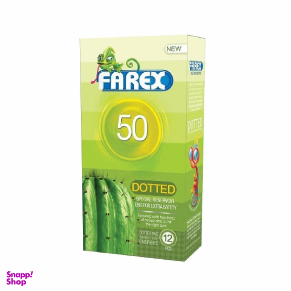 کاندوم فارکس (Farex) مدل Dotted 50 بسته 12 عددی