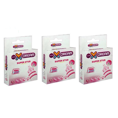 کاندوم ایکس دریم (XDream) مدل Super Stud سه بسته 1 عددی