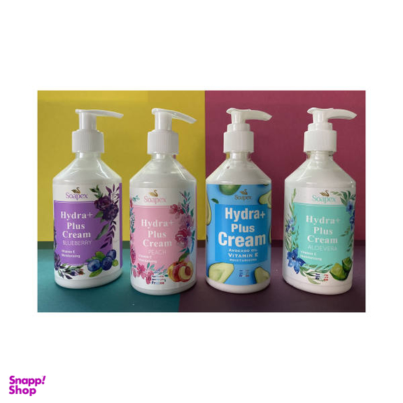 کرم آبرسان سوپکس (Soapex) مدل آووکادو بلوبری آلویه ورا و هلو وزن 250 گرم بسته 4 عددی