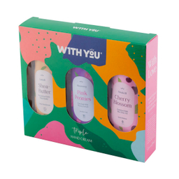 کرم مرطوب کننده ویت یو (with you) مدل Cherry و SheaButter و PinkPeonies حجم 50 میلی‌لیتر بسته 3 عددی