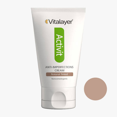 کرم ضد جوش رنگی ویتالیر (Vitalayer) سری Activit مدل Natural Tinted حجم 40 میلی‌ لیتر