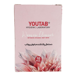 دستمال پاک کننده بانوان یوتاب (Youtab) مدل Aloe Vera بسته 10 عددی