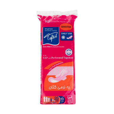 نوار بهداشتی روز تافته (Tafteh) مدل Daily Use بسته 10 عددی