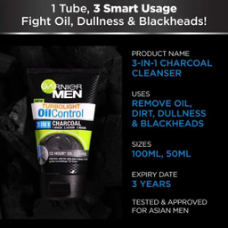 اسکراب لایه بردار پوست گارنیه (Garnier) مدل 3IN1 Charcoal حجم 100 میلی‌لیتر