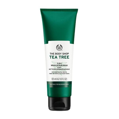 اسکراب شستشو صورت بادی شاپ (The Body Shop) مدل Tea Tree 3in1 حجم 125 میلی‌ لیتر