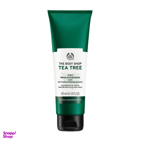 اسکراب شستشو صورت بادی شاپ (The Body Shop) مدل Tea Tree 3in1 حجم 125 میلی‌ لیتر