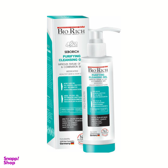 ژل شستشو صورت بیوریچ (Bio Rich) مدل SeboRich حجم 200 میلیلیتر
