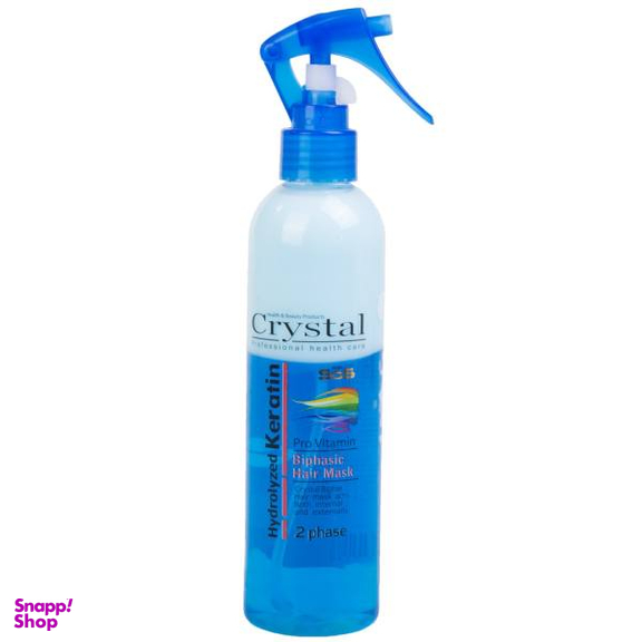 ماسک مو دو فاز آبی روزانه کریستال (Crystal) مدل Hydrolyzed Keratin حجم 250 میلی‌لیتر