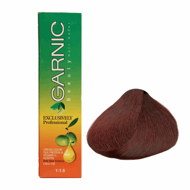 کیت رنگ مو گارنیک (Garnic) شماره 5.56 رنگ قهوه‌ای ارغوانی متوسط حجم 120 میلی‌لیتر