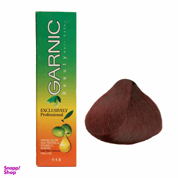 کیت رنگ مو گارنیک (Garnic) شماره 6.56 رنگ قهوه‌ای ارغوانی روشن حجم 120 میلی‌لیتر
