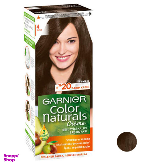 کیت رنگ مو گارنیه (Garnier) شماره 4 رنگ قهوه‌ای حجم 40 میلی‌لیتر