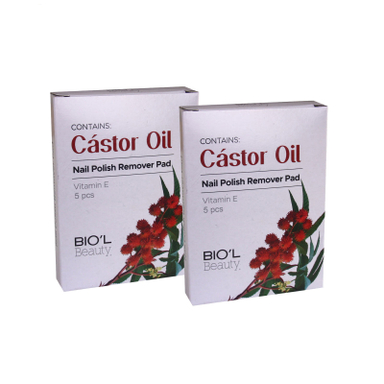 پد لاک پاک کن بیول (Biol) مدل Caster Oil بسته 20 عددی مجموعه 2 عددی