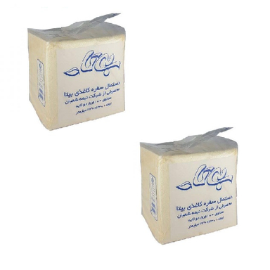 دستمال سفره کاغذی بی تا (Bita) بسته 100 برگی رنگ سفید مجموعه 2 عددی