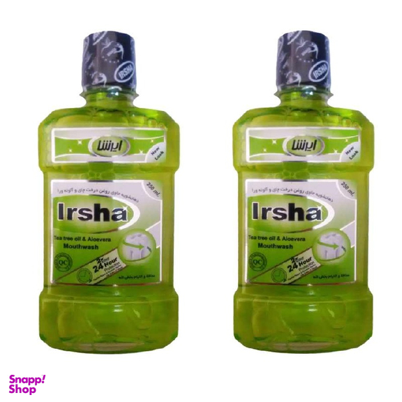 دهان شویه ایرشا (Irsha) مدل Tea Tree Oil And Aloevera حجم 250 میلی لیتر مجموعه 2 عددی