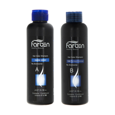 شامپو رنگ مو مردانه فاربن (Farben) رنگ خاکستری حجم 150 میلی‌لیتر مجموعه 2 عددی