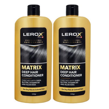 نرم کننده مو لروکس (Lerox) مدل Matrix مناسب موهای رنگ شده و آسیب دیده وزن 550 گرم مجموعه 2 عددی