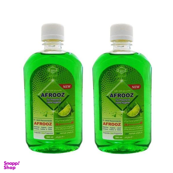 ضدعفونی کننده چندمنظوره افروز (Afrooz) با رایحه لیمو حجم 500 میلی‌لیتر مجموعه 2 عددی