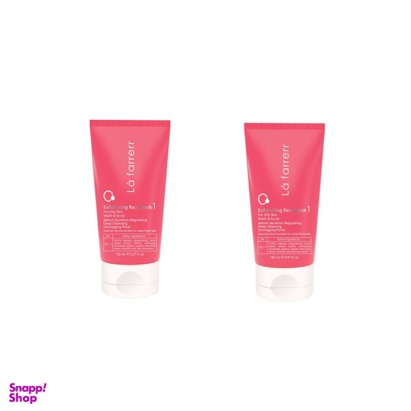 ژل شستشو ولایه بردار صورت لافارر (La Farrerr) مدل Oily Skin حجم 150 میلی لیتر مجموعه 2 عددی