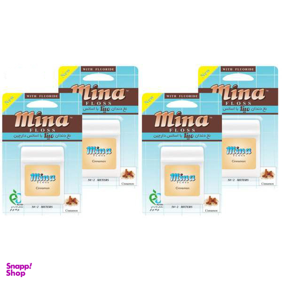 نخ دندان مینا (Mina) مدل Cinnamon طول 50 متر بسته 4 عددی
