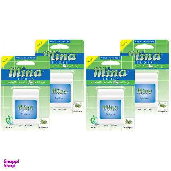 نخ دندان مینا (Mina) مدل Eucalyptus طول 50 متر بسته 4 عددی