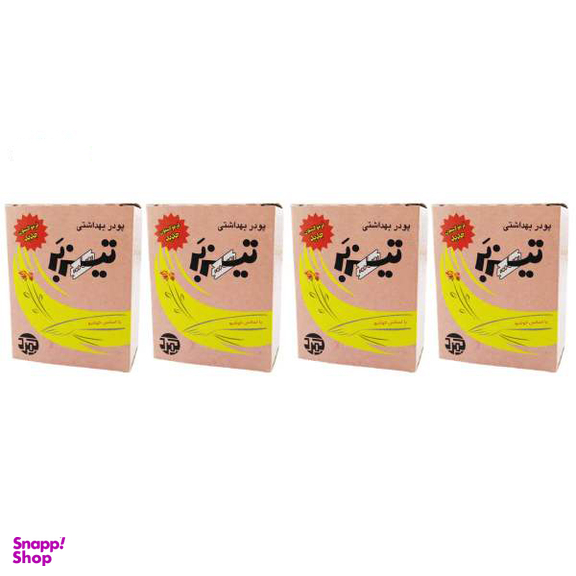 پودر موبر تیزبر (Tizbar) با اسانس خوشبو حجم 200 گرم بسته 4 عددی