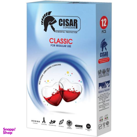 کاندوم سزار (Cisar) مدل Classic بسته 12 عددی