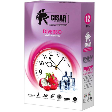 کاندوم سزار (Cisar) مدل Diverso بسته 12 عددی