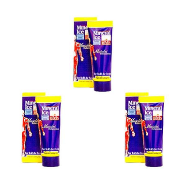 ژل خنک کننده ضد درد بی ام اس (BMS) سری Mineral Ice تیوپی بسته 3 عددی حجم 80 میلی‌لیتر
