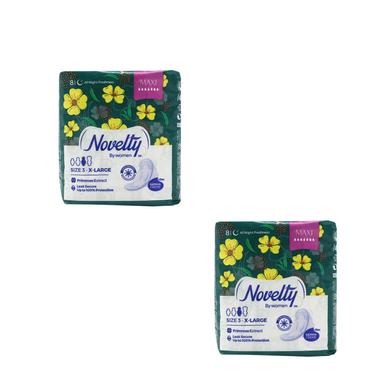 نوار بهداشتی کتانی ناولتی (Novelty) مدل Maxi بالدار ضخیم سایز خیلی بزرگ بسته 8 عددی مجموعه 2 عددی