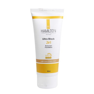 کرم ضد آفتاب همیلتون (Hamilton) رنگ روشن مناسب پوست چرب 2 در 1 حجم 50 میلی لیتر