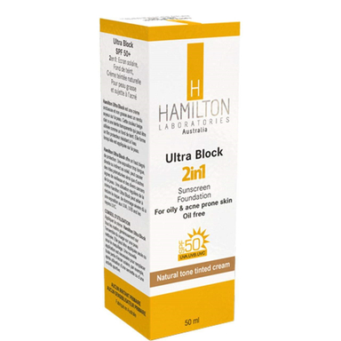 کرم ضد آفتاب رنگی 2 در 1 همیلتون (Hamilton) مدل Natural Tone با SPF50 حجم 50 میلی لیتر
