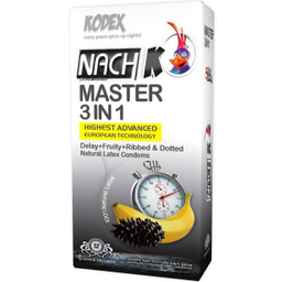 کاندوم تاخیری ناچ کدکس مدل Master 3In1 بسته 12 عددی