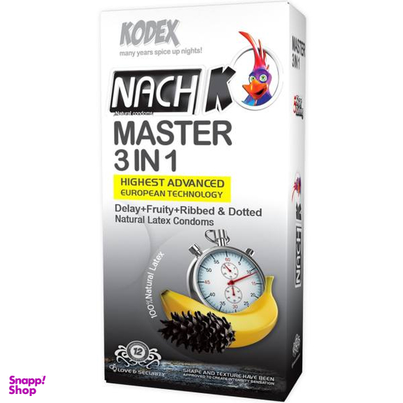 کاندوم تاخیری ناچ کدکس مدل Master 3In1 بسته 12 عددی