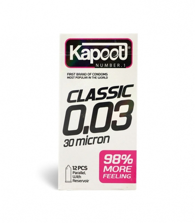 کاندوم کاپوت (Kapoot) مدل 0.03 Classic بسته 10 عددی