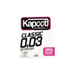 کاندوم کاپوت (Kapoot) مدل Classic 0.03 بسته 3 عددی