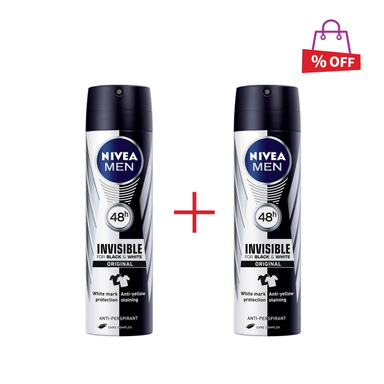 اسپری ضد تعریق مردانه نیوآ (Nivea) مدل Invisible Black and White حجم 150 میلیلیتر بسته 2 عددی مجموعه 2 عددی