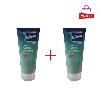 اسکراب لایه بردار روزانه رینوزیت (Renuzit) مدل Deep Action Exfolianting حجم 200 میلی‌ لیتر مجموعه 2 عددی