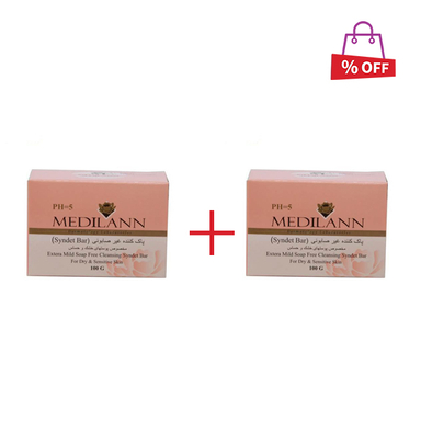 پاک کننده غیر صابونی مدیلن (Medilann) مخصوص پوست خشک و حساس 100 گرم مجموعه 2 عددی