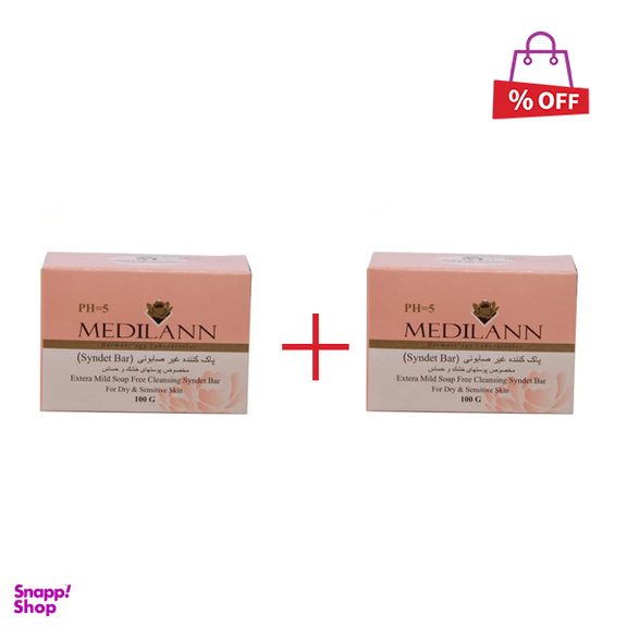 پاک کننده غیر صابونی مدیلن (Medilann) مخصوص پوست خشک و حساس 100 گرم مجموعه 2 عددی