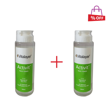 تونر صورت ویتالیر (Vitalayer) مدل Activit حجم 200 میلی‌لیتر مجموعه 2 عددی