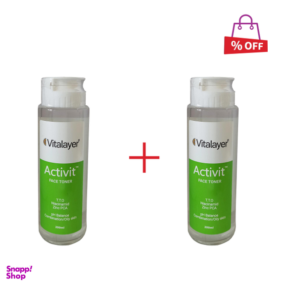 تونر صورت ویتالیر (Vitalayer) مدل Activit حجم 200 میلی‌لیتر مجموعه 2 عددی