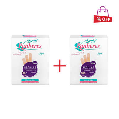 چسب زخم پنبه ریز (Panberes) مدل Regular Plastic بسته 10 عددی مجموعه 2 عددی