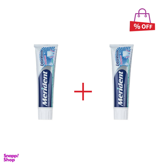 خمیر دندان مریدنت (Merident) مدل سفید کننده حجم 130 میلی‌لیتر مجموعه 2 عددی