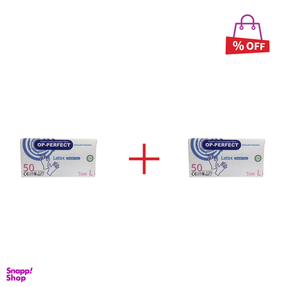 دستکش لاتکس (Latex) بسته 50 عددی سایز L مجموعه 2 عددی