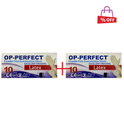 دستکش لاتکس (Latex) مدل op-perfect بسته 10 عددی مجموعه 2 عددی