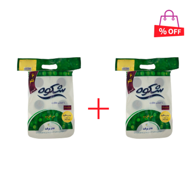 دستمال توالت شکوه کد 01 بسته 6 عددی مجموعه 2 عددی